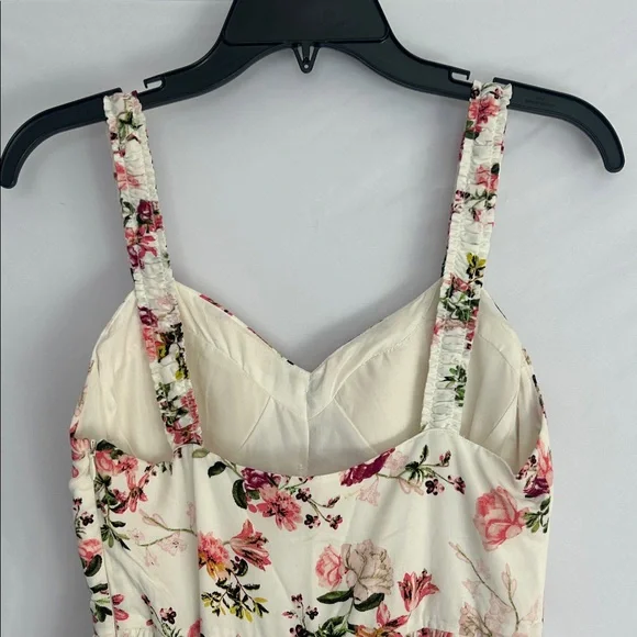 Forever 21 Cream Midi Dress with Pink Floral Print - Picture 8 of 9